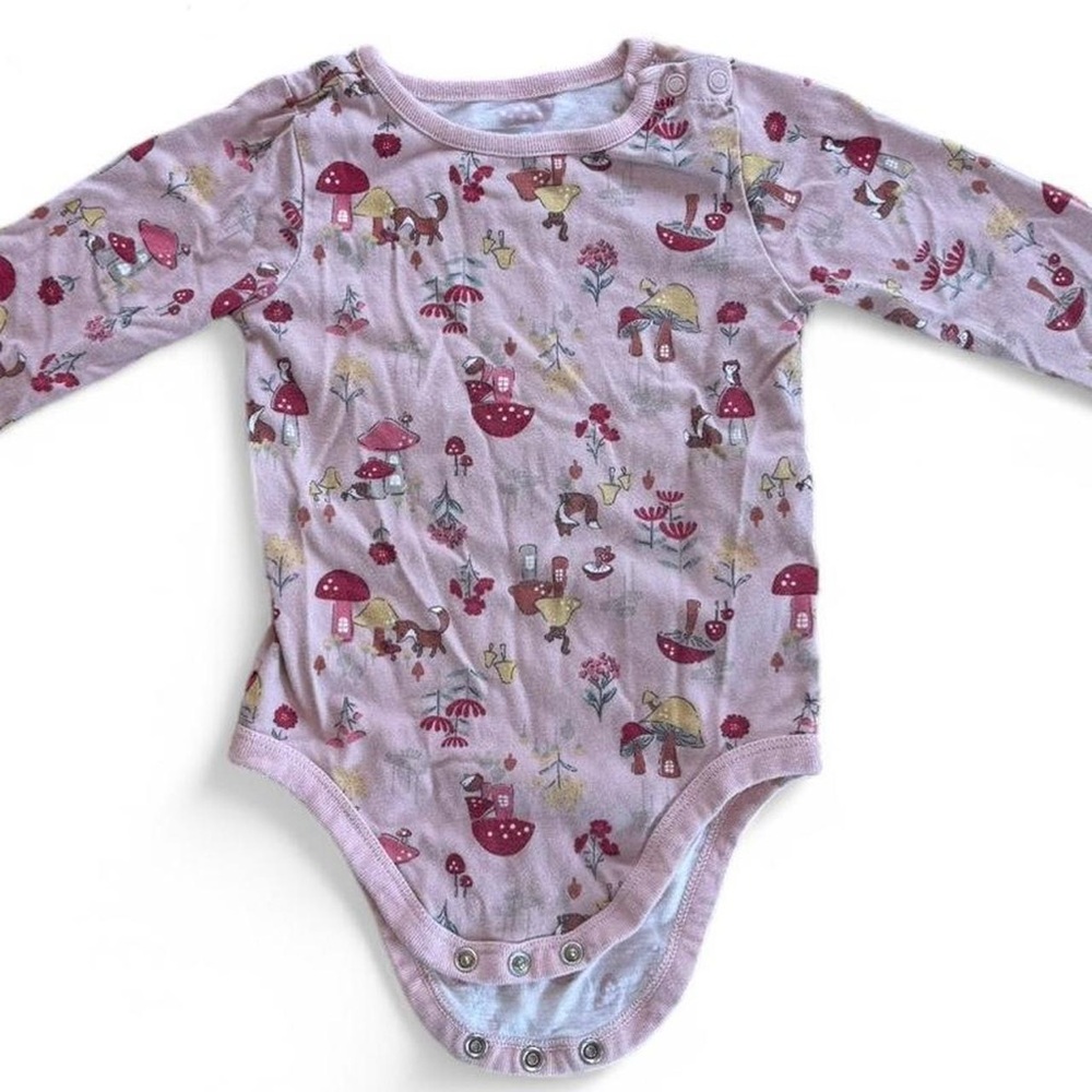 Adorable Mushroom Print Kids One Piece
